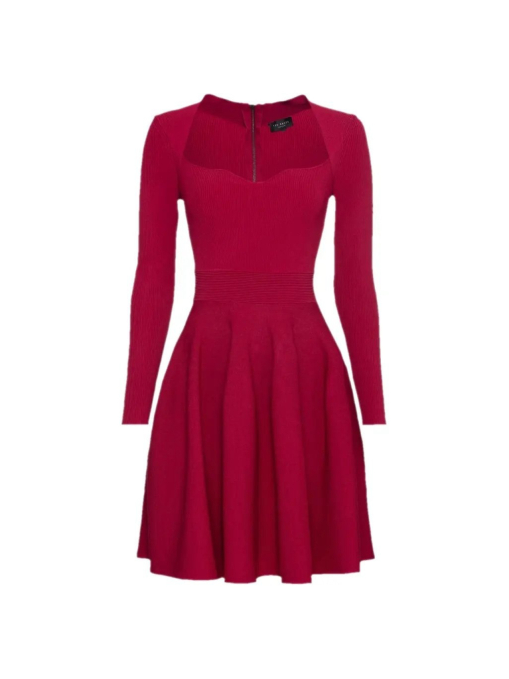 NWT Ted Baker London Deep Pink Viennia Long Sleeve Knit
Sweatheart Skater Dress